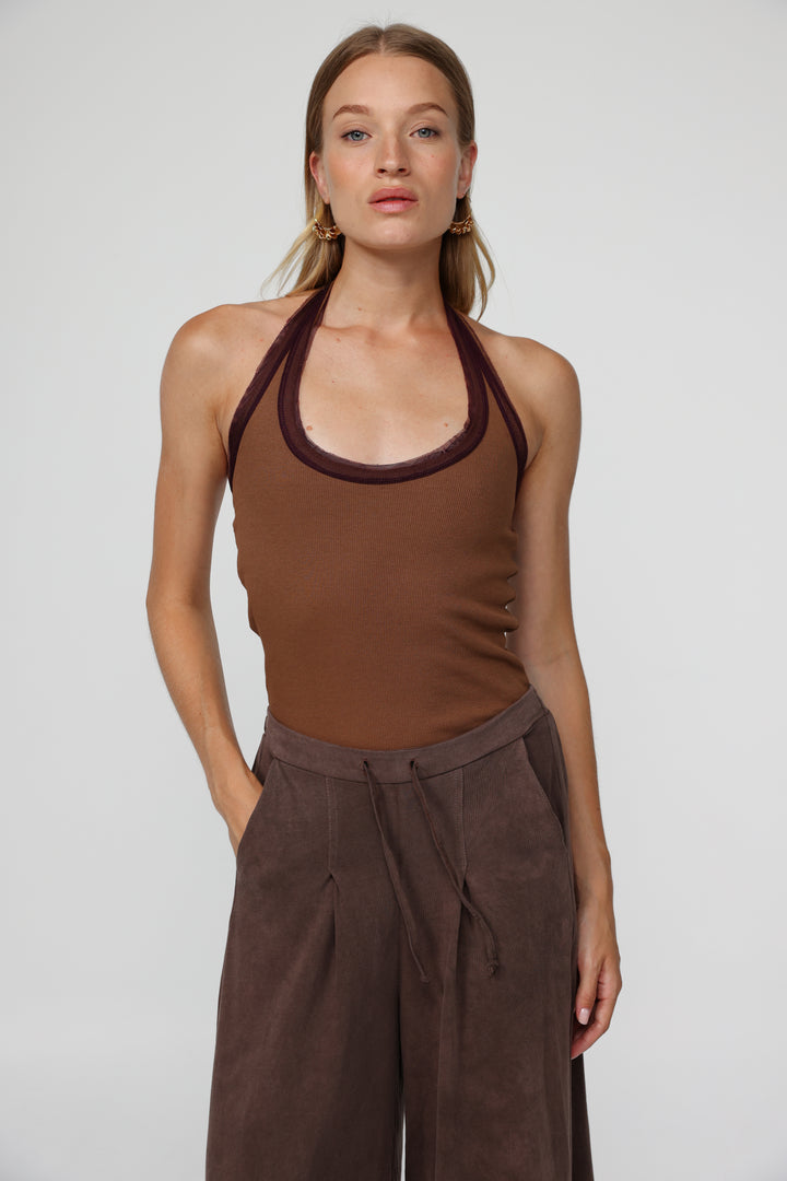 Lips Brown Tank