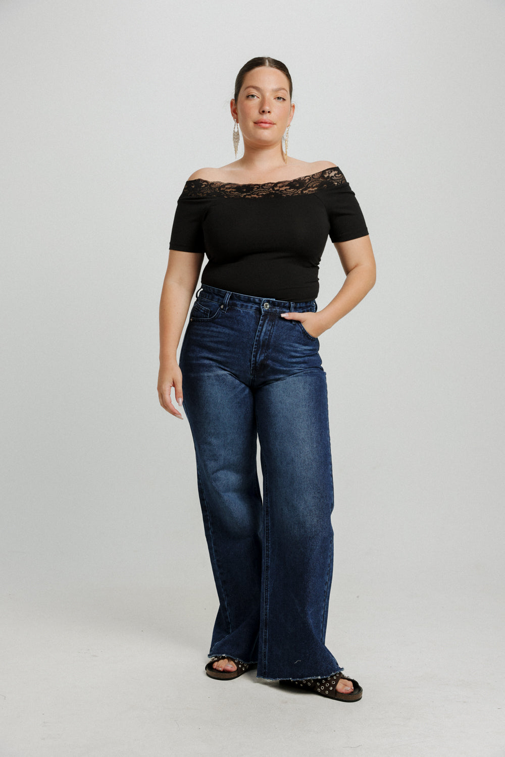 Vineyard Black Off Shoulder Top