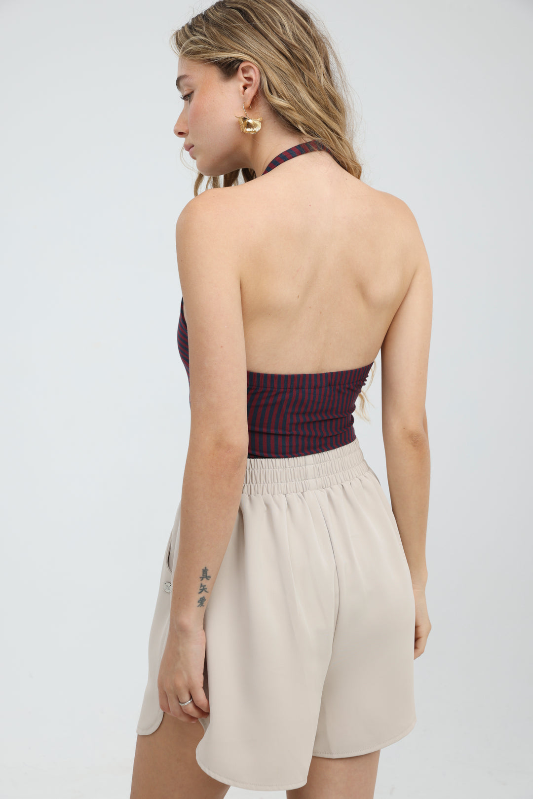 Note Wine/Navy Striped Bodysuit