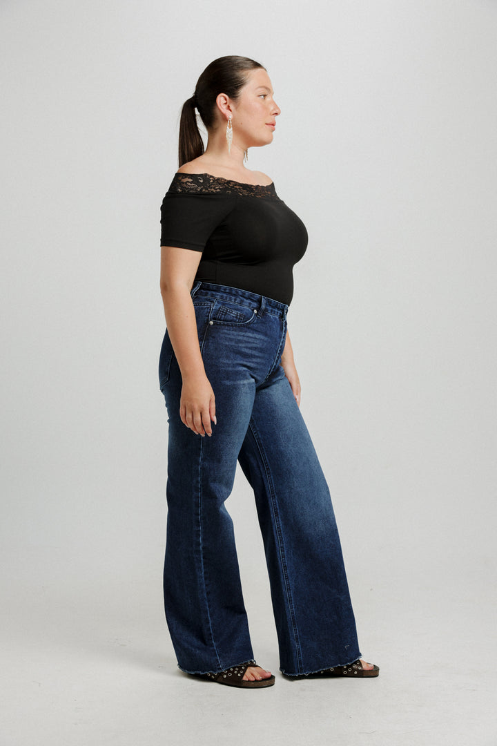 Vineyard Black Off Shoulder Top