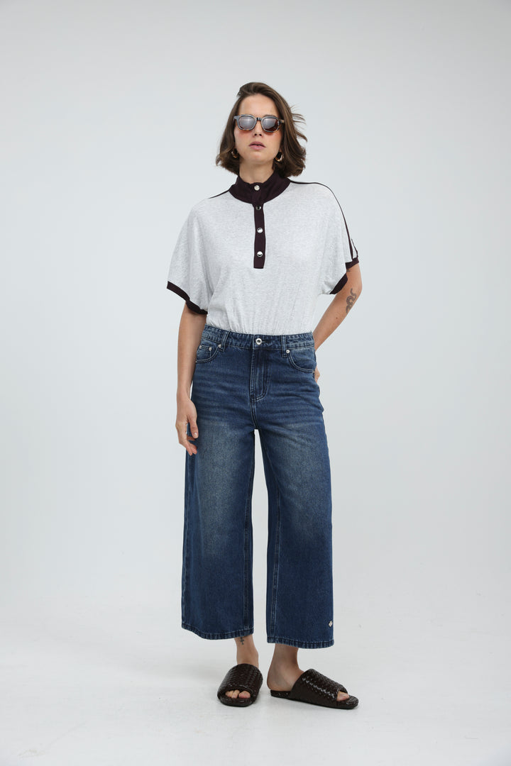 Star 418 Blue Cropped Denim