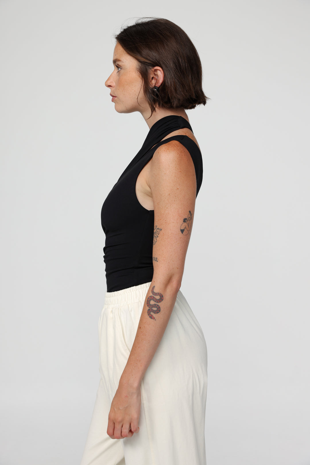 Fade Black One Shoulder Top
