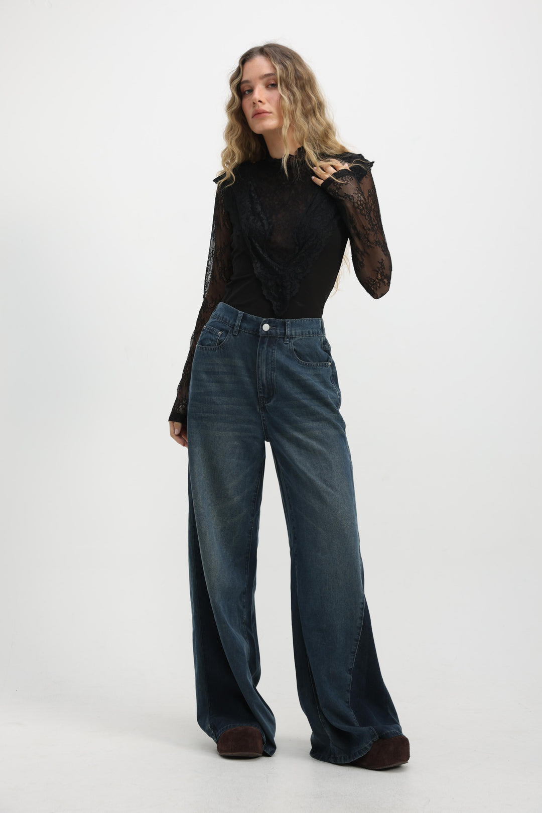 Layered Black Lace Blouse