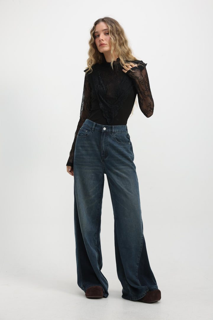 Layered Black Lace Blouse