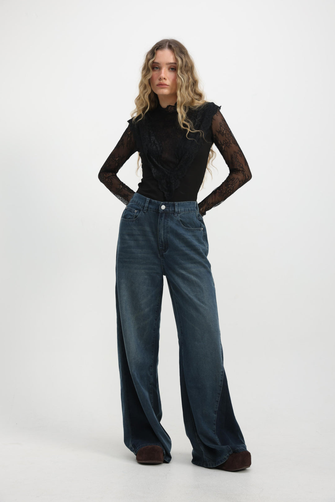 Honey Dark Blue Panel Denim