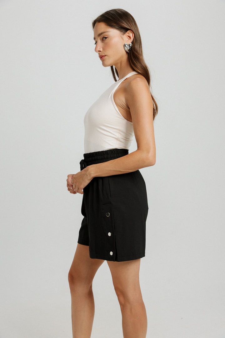 Popper Black Shorts