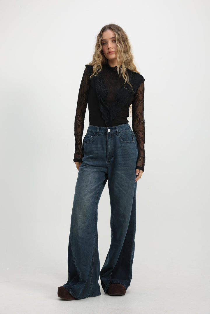 Honey Dark Blue Panel Denim