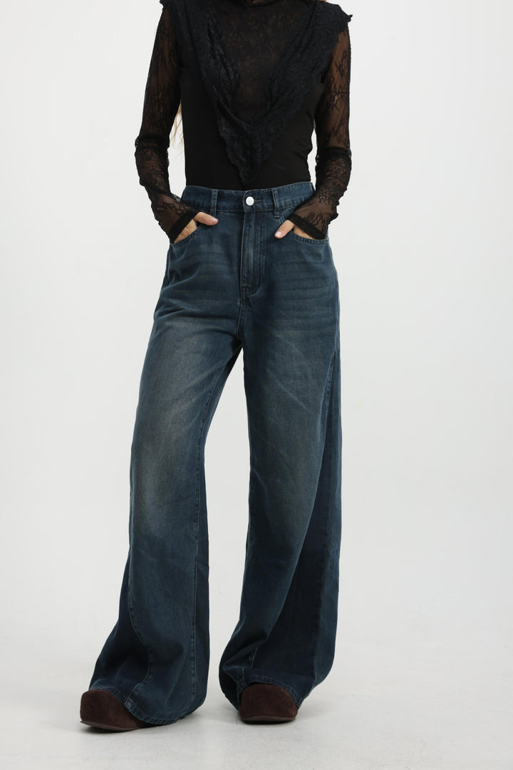 Honey Dark Blue Panel Denim