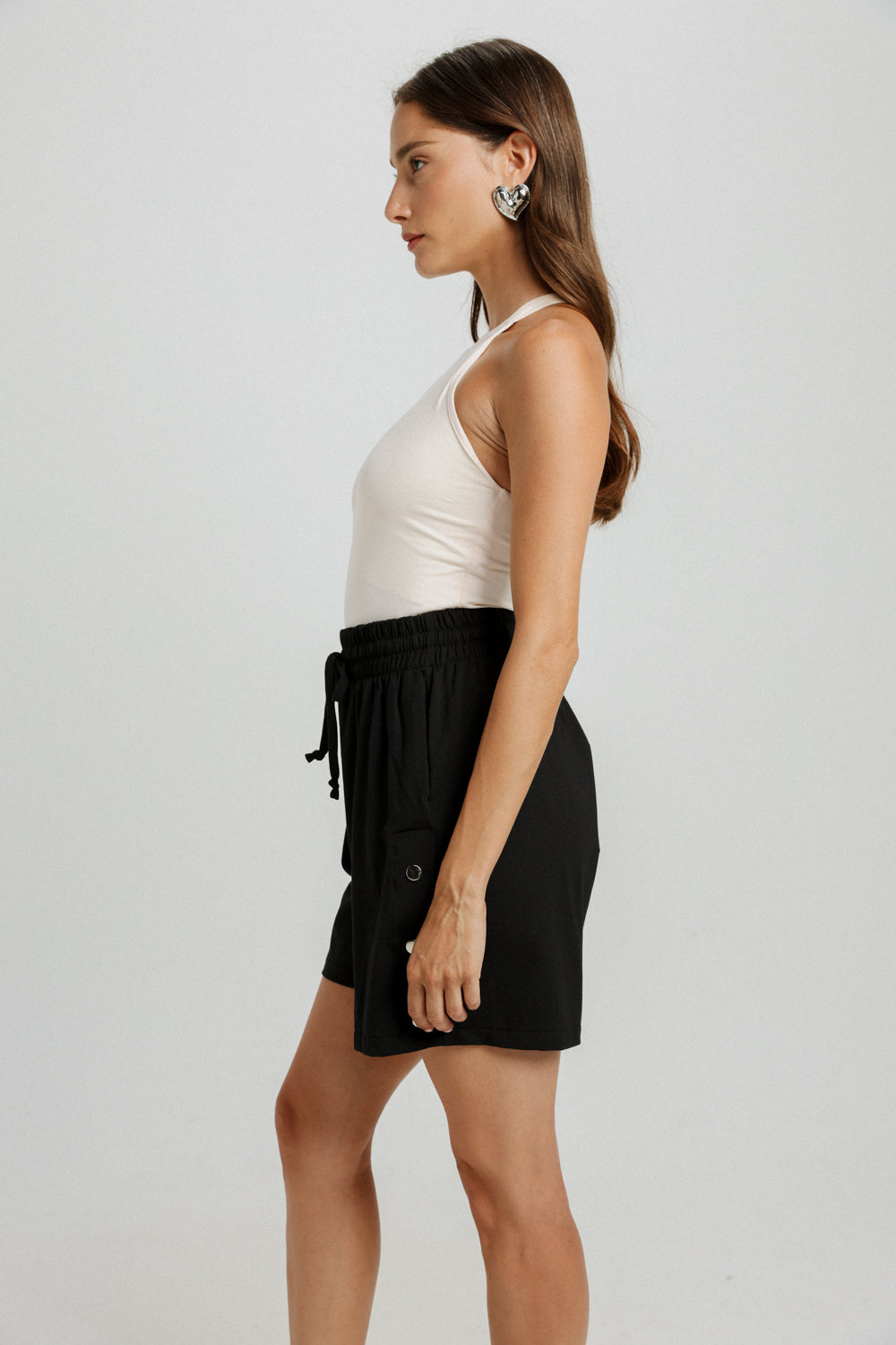 Popper Black Shorts