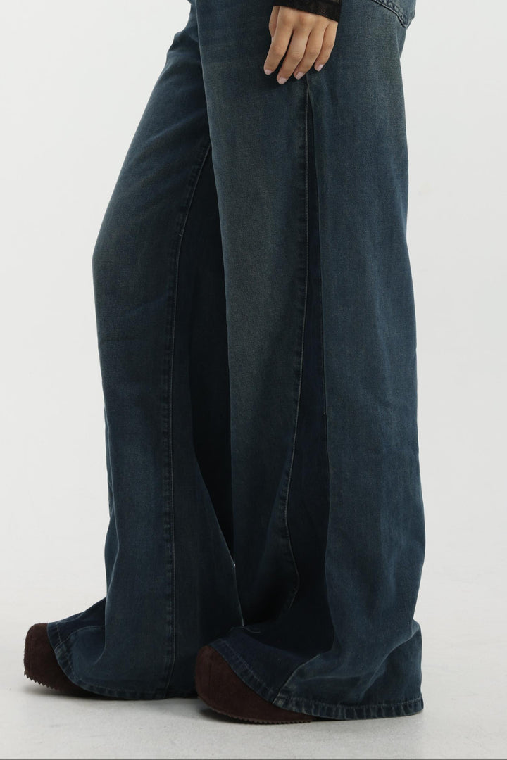 Honey Dark Blue Panel Denim