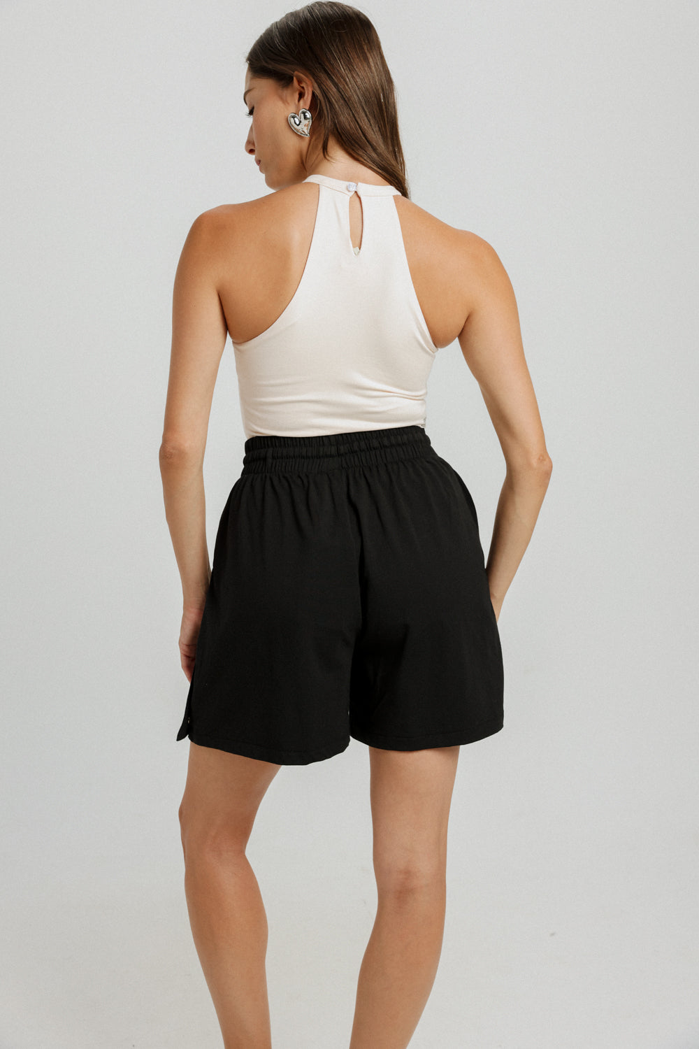 Popper Black Shorts