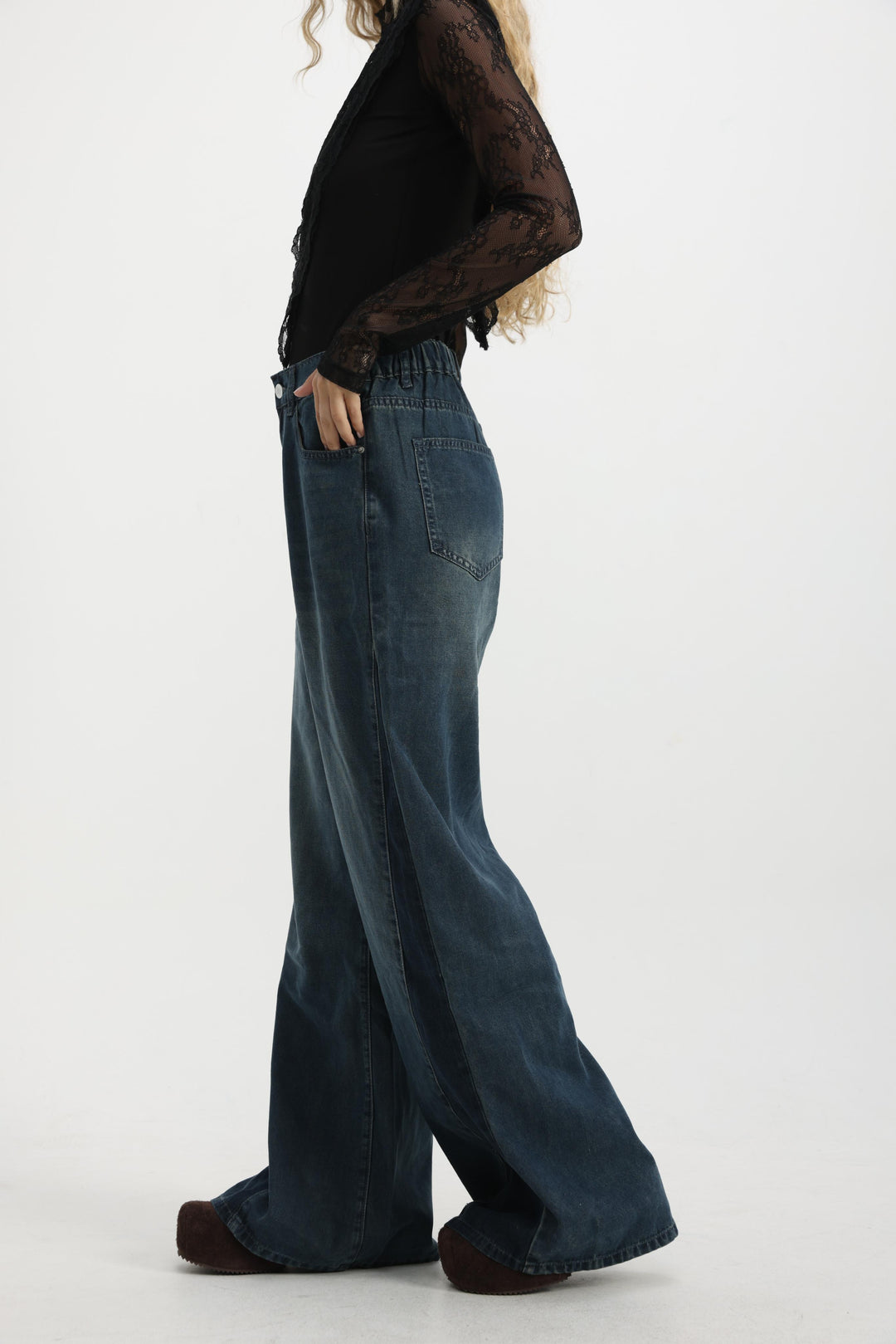 Honey Dark Blue Panel Denim