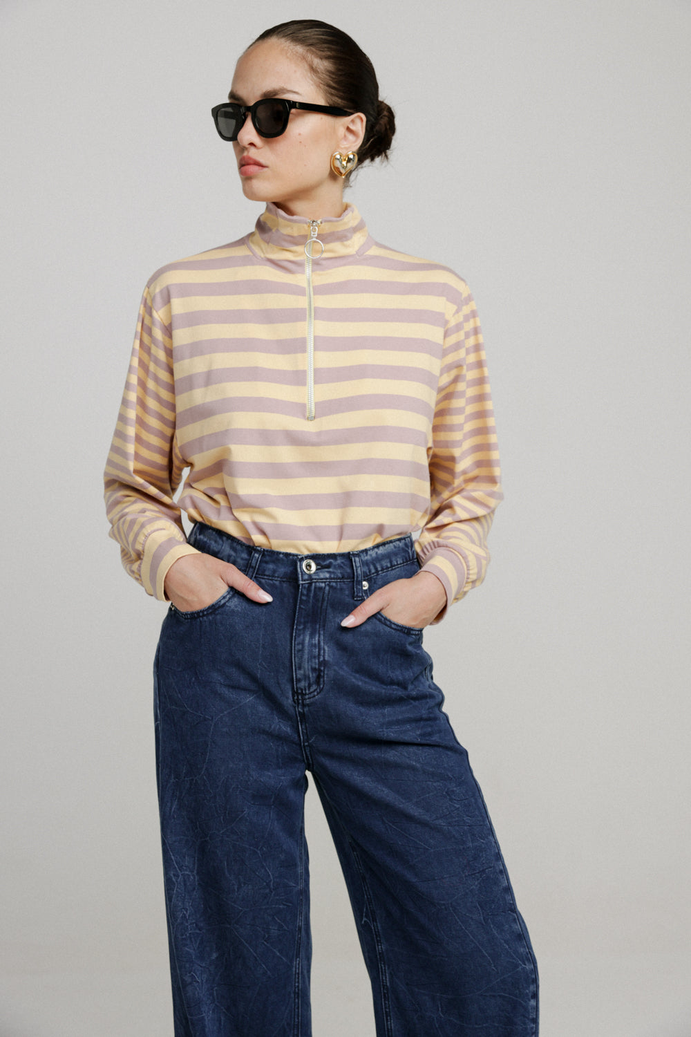 Adam Lilac Striped Polo