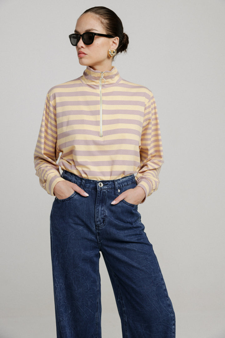 Adam Lilac Striped Polo