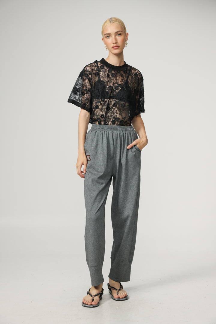Cal Black Lace T-Shirt