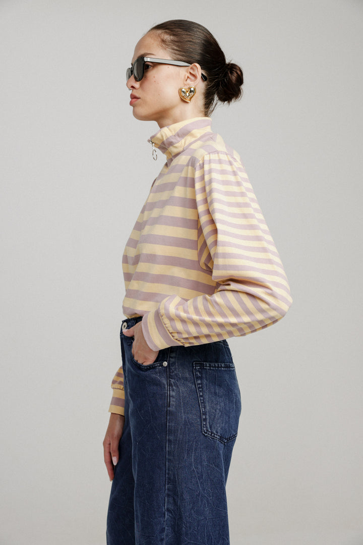 Adam Lilac Striped Polo