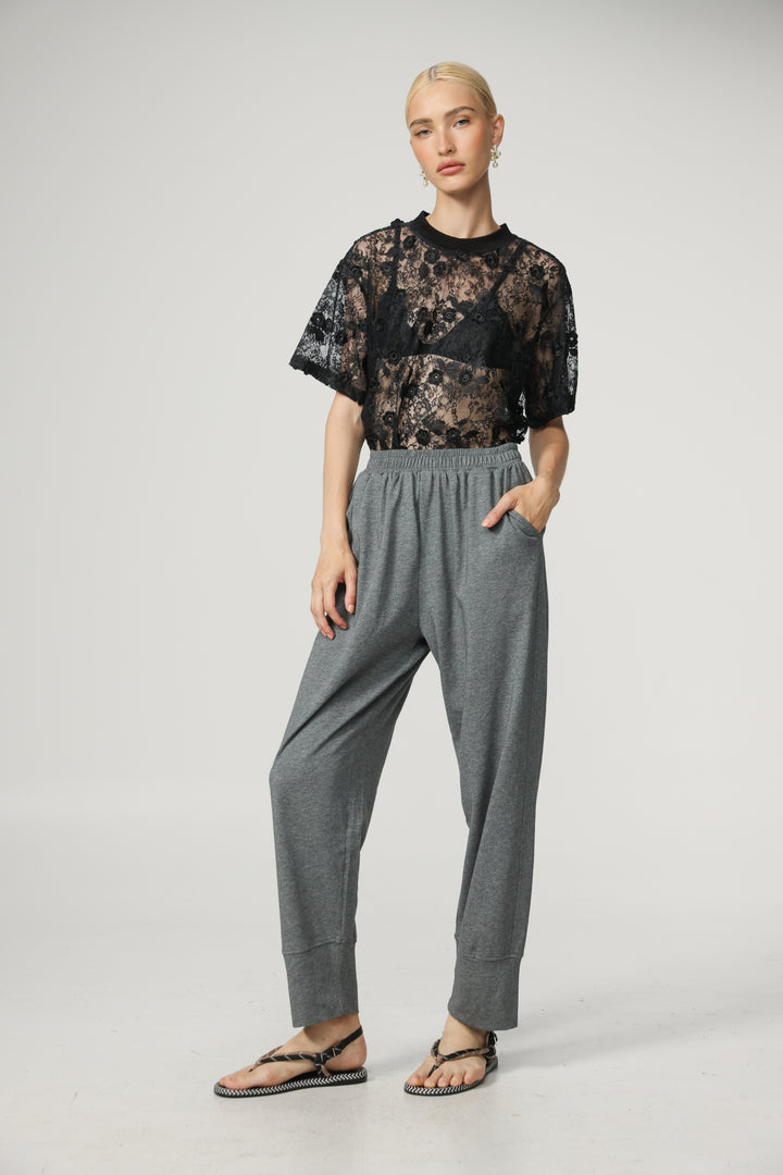 Cal Black Lace T-Shirt