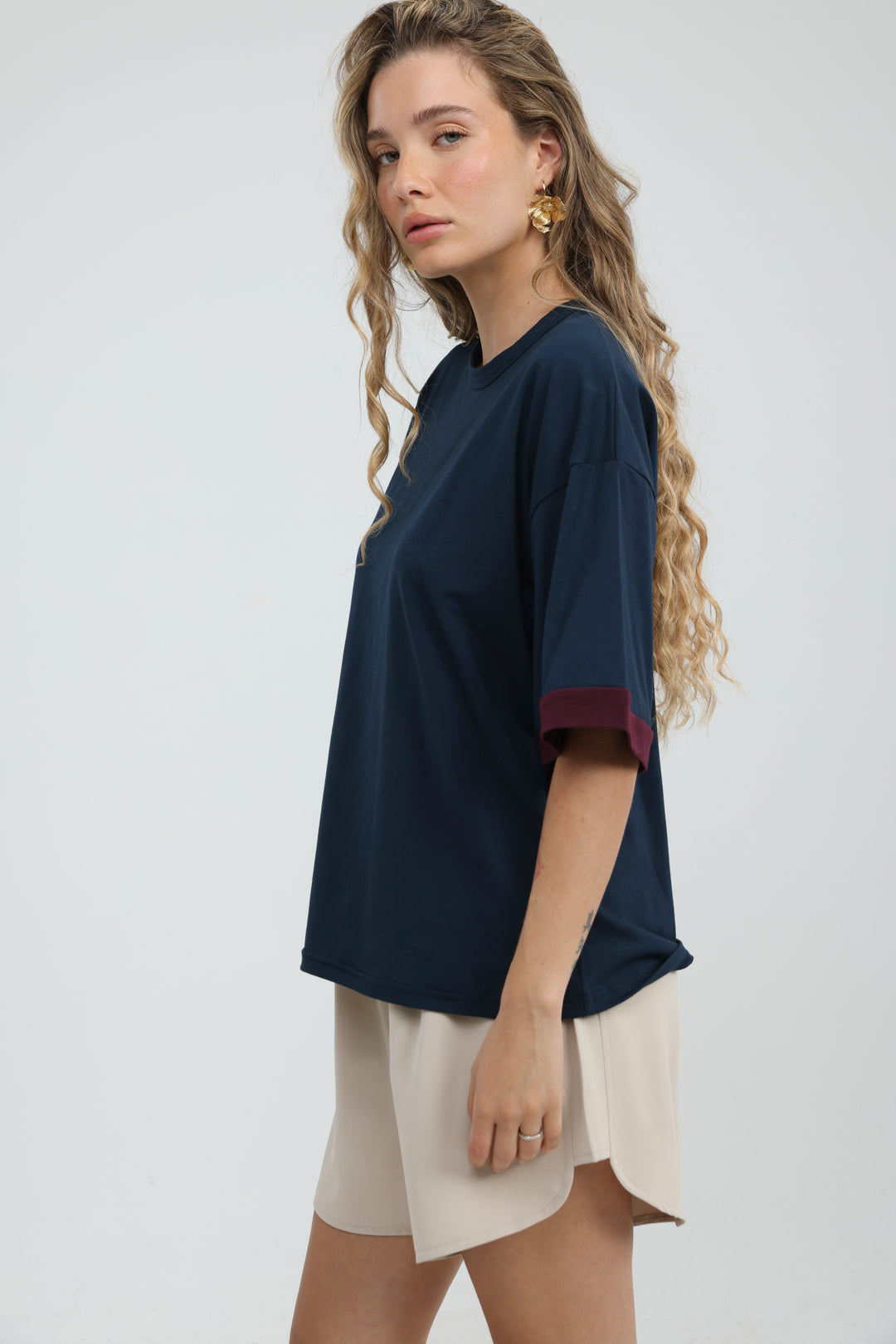 Rock Contrast Navy T-Shirt