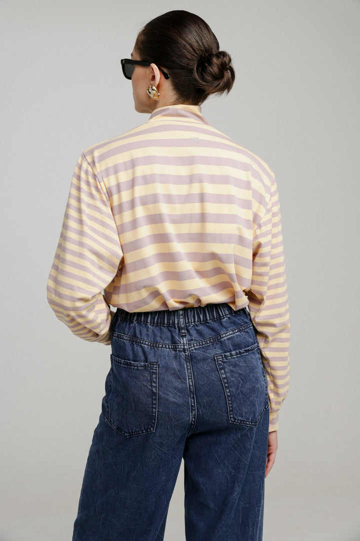 Adam Lilac Striped Polo