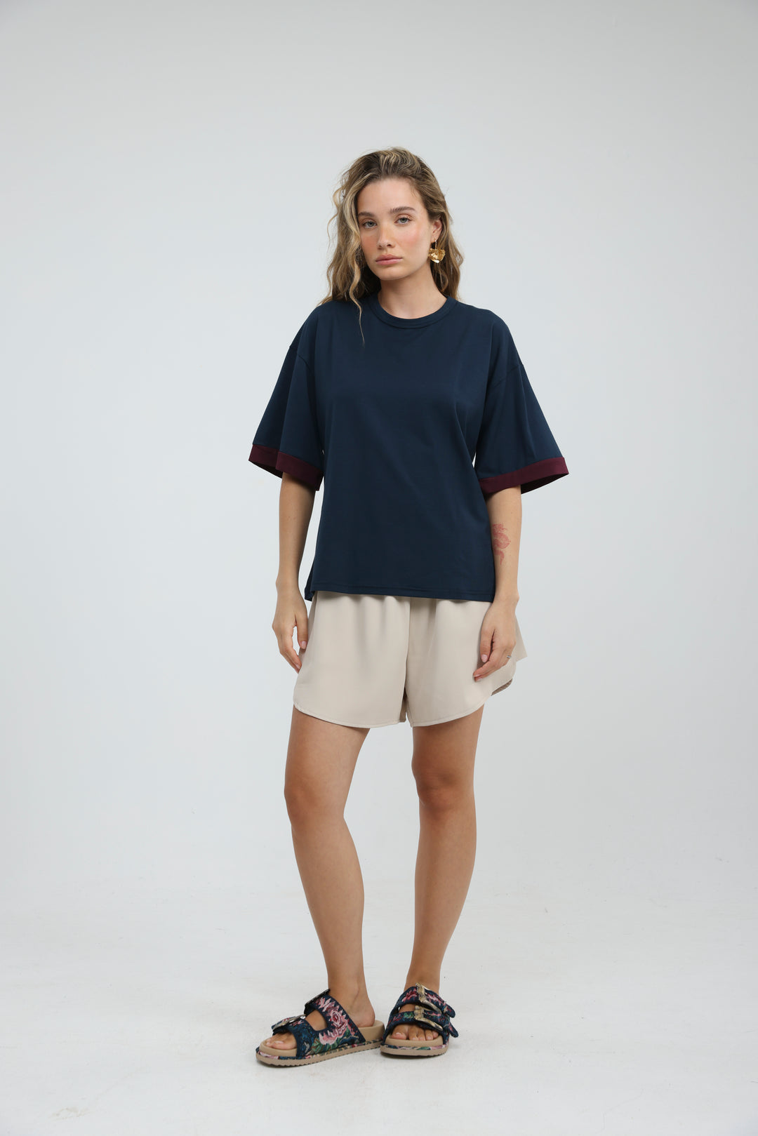 Rock Contrast Navy T-Shirt