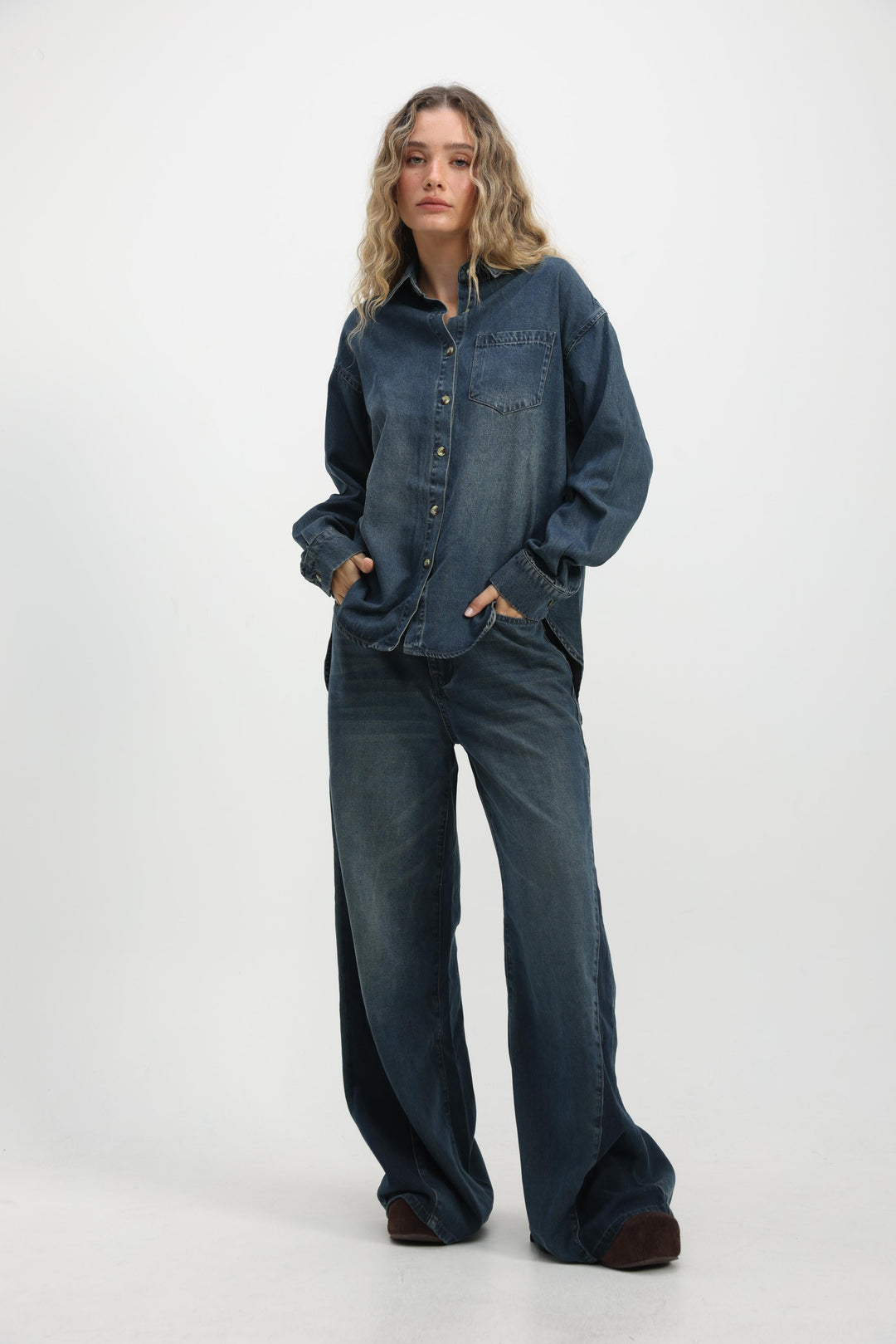 Honey Dark Blue Panel Denim