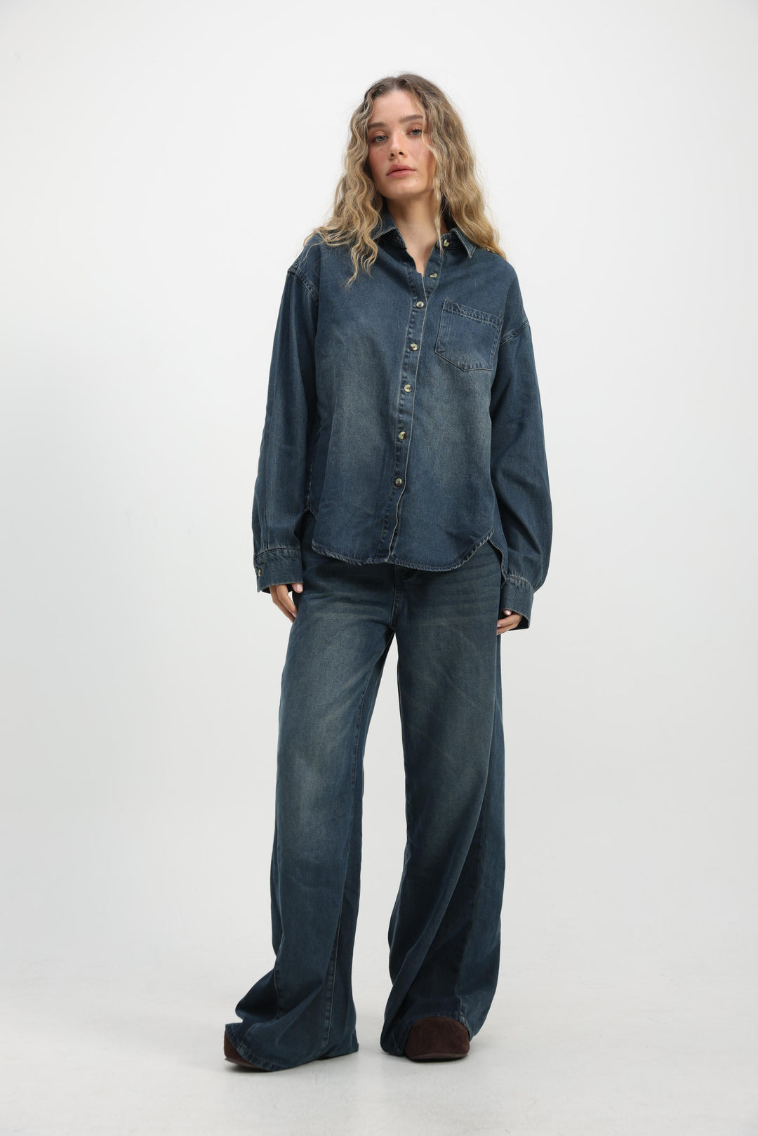 Honey Dark Blue Denim Shirt