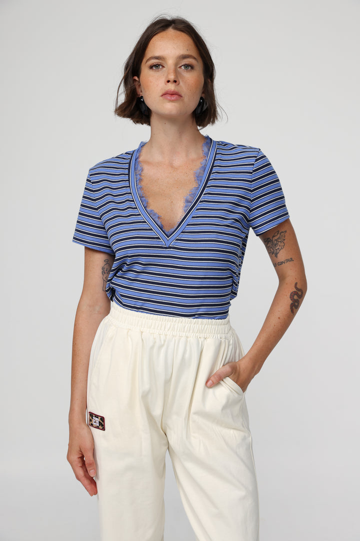 Mystery Blue Striped T-Shirt
