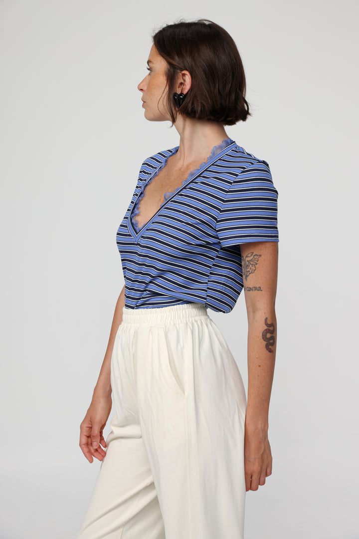 Mystery Blue Striped T-Shirt