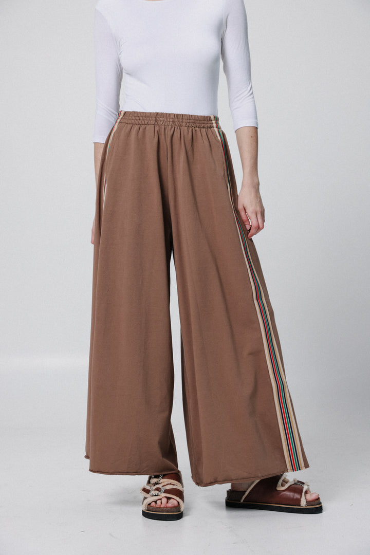 Water Brown Striped Wide Bottoms