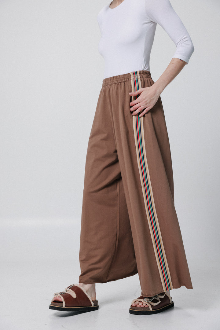 Water Brown Striped Wide Bottoms