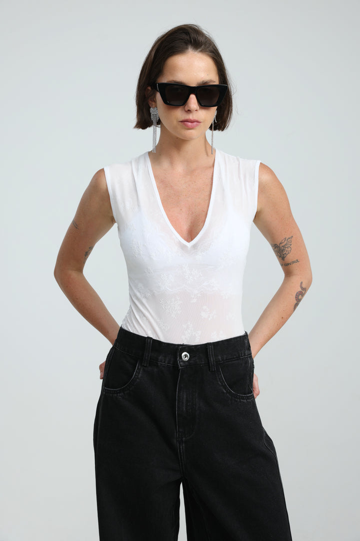 Hype White Bodysuit