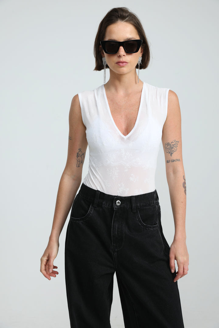 Hype White Bodysuit