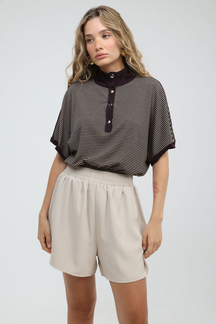 Wanderlight Brown Striped Bodysuit