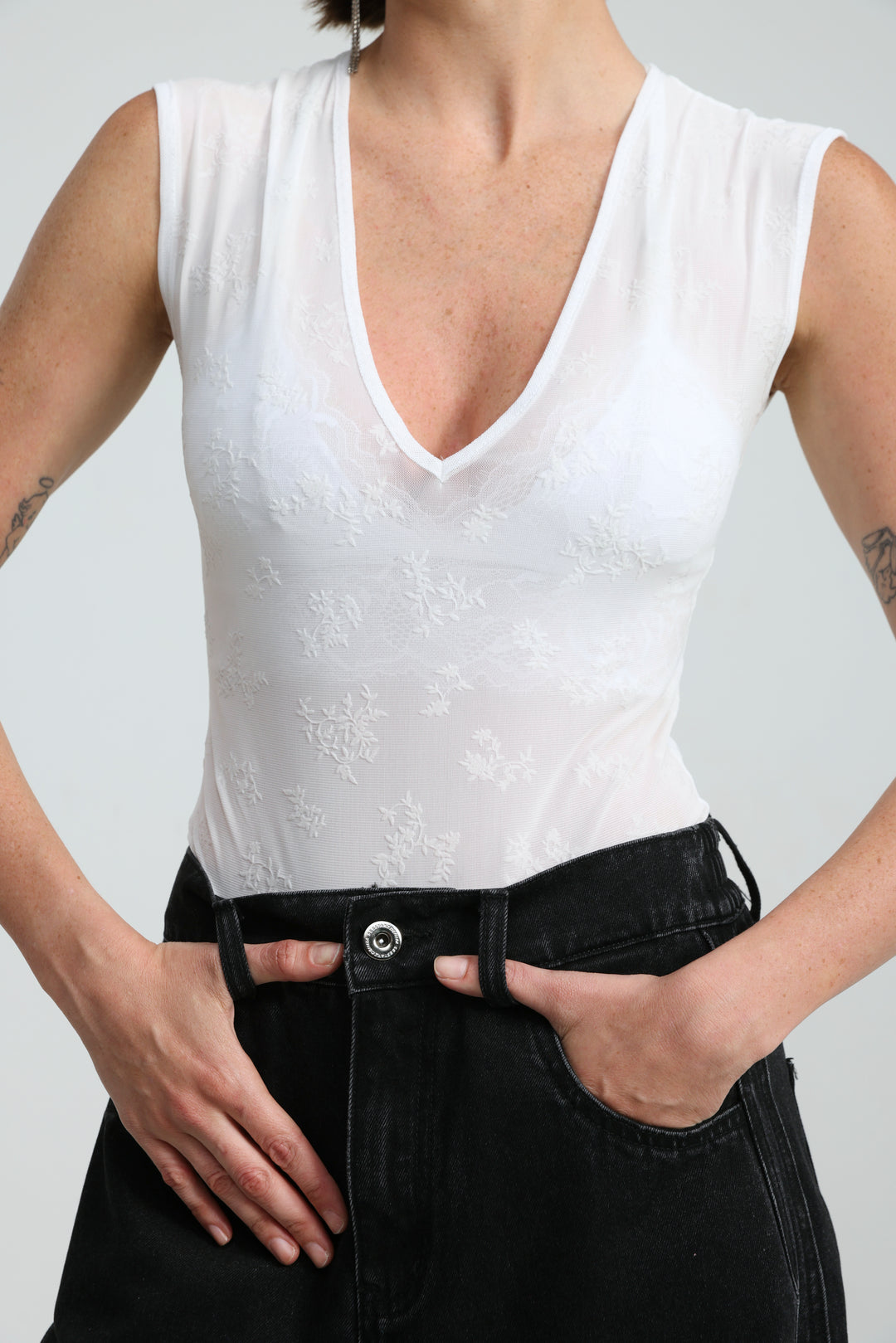 Hype White Bodysuit