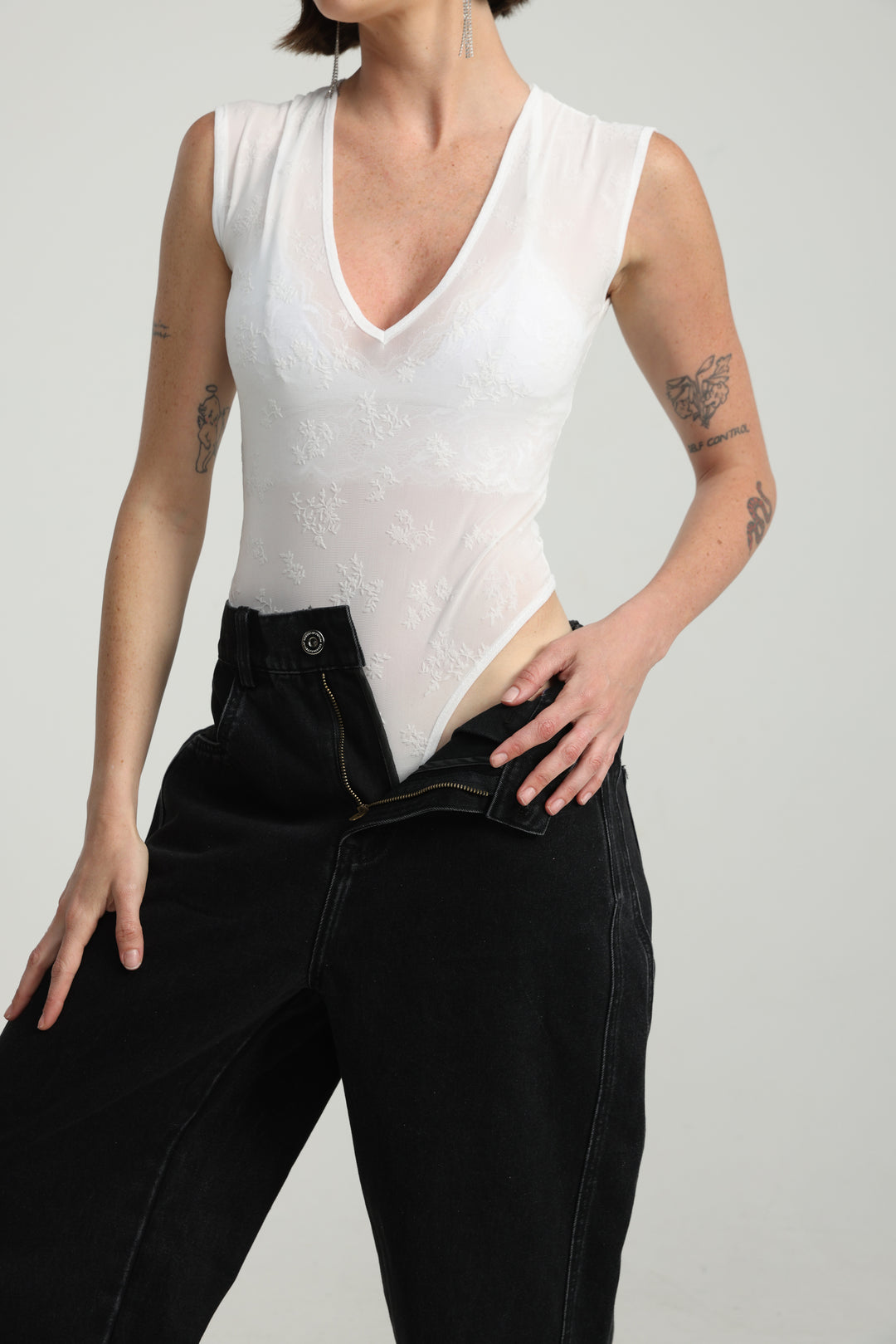 Hype White Bodysuit