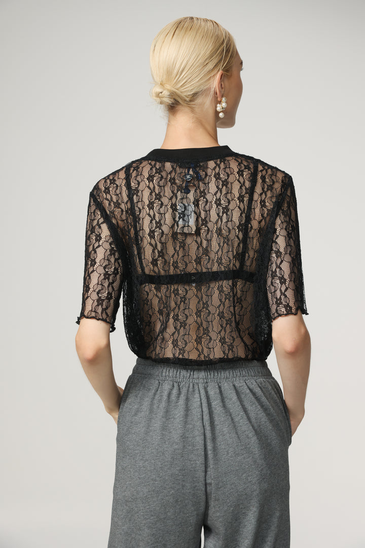 Como Black Lace T-Shirt