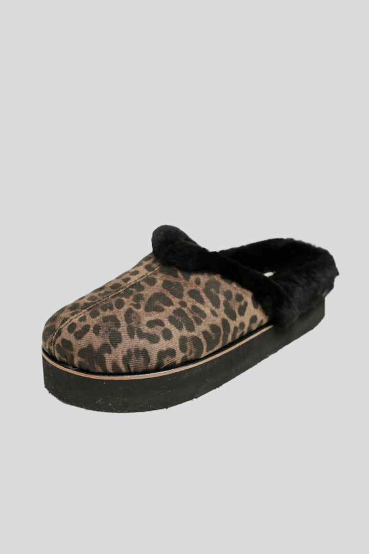 DNA No.18 Leopard&Black Platform Mules