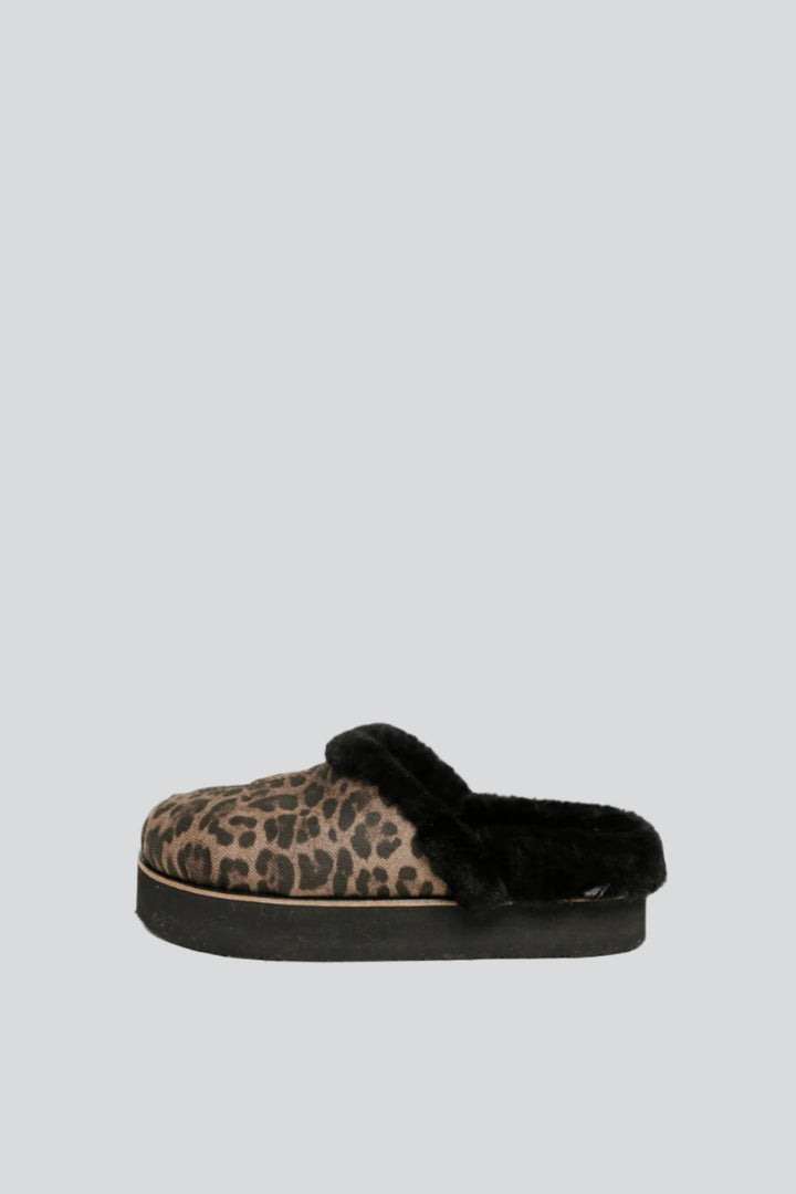 DNA No.18 Leopard&Black Platform Mules