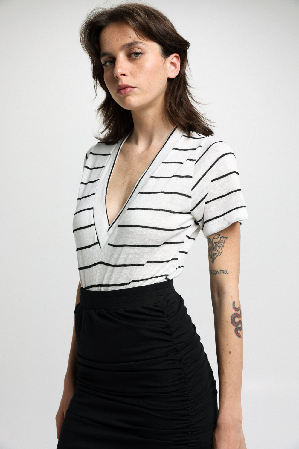 Vivian Black Stripes Bodysuit