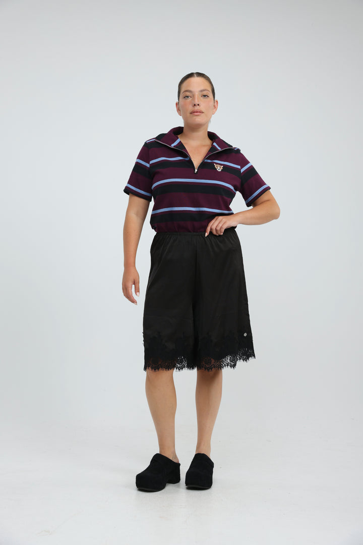 Wildflower Brown Striped Polo