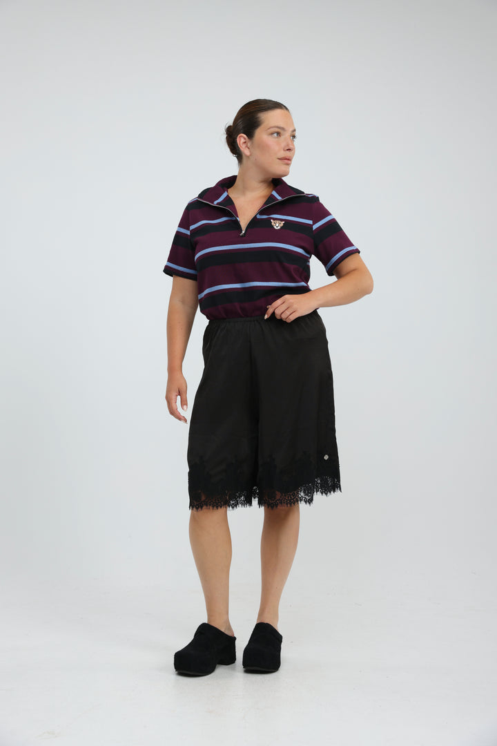 Wildflower Brown Striped Polo