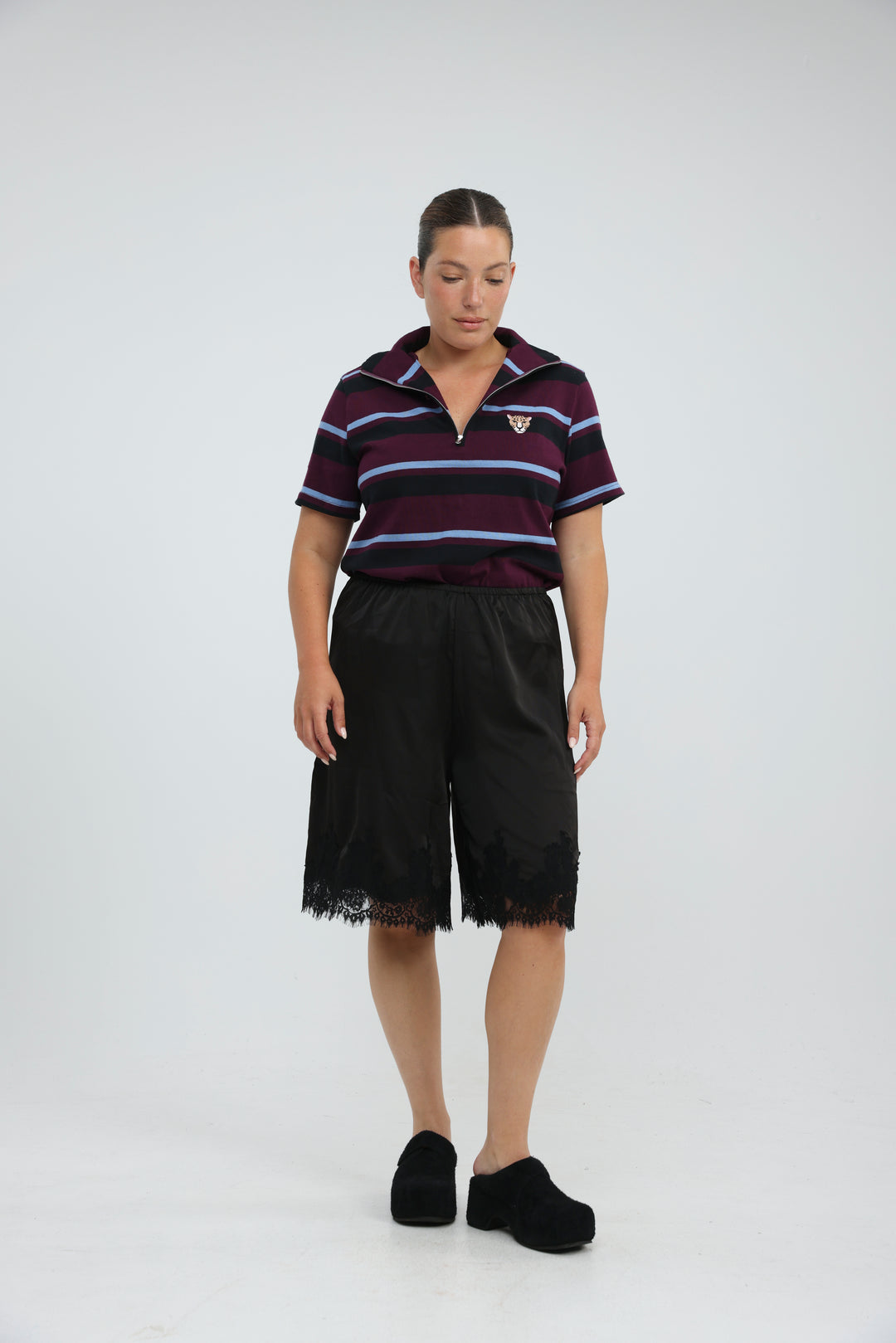Wildflower Teal Striped Polo