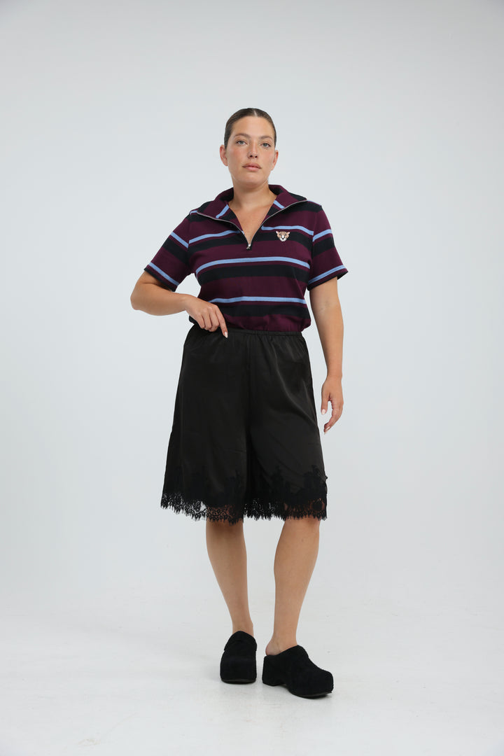 Wildflower Teal Striped Polo