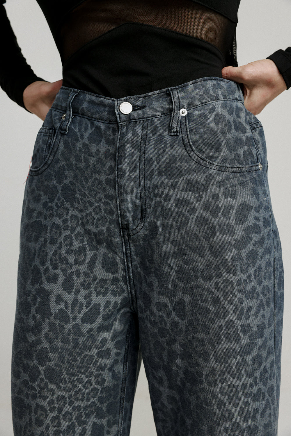 Street Leopard Baggy Denim