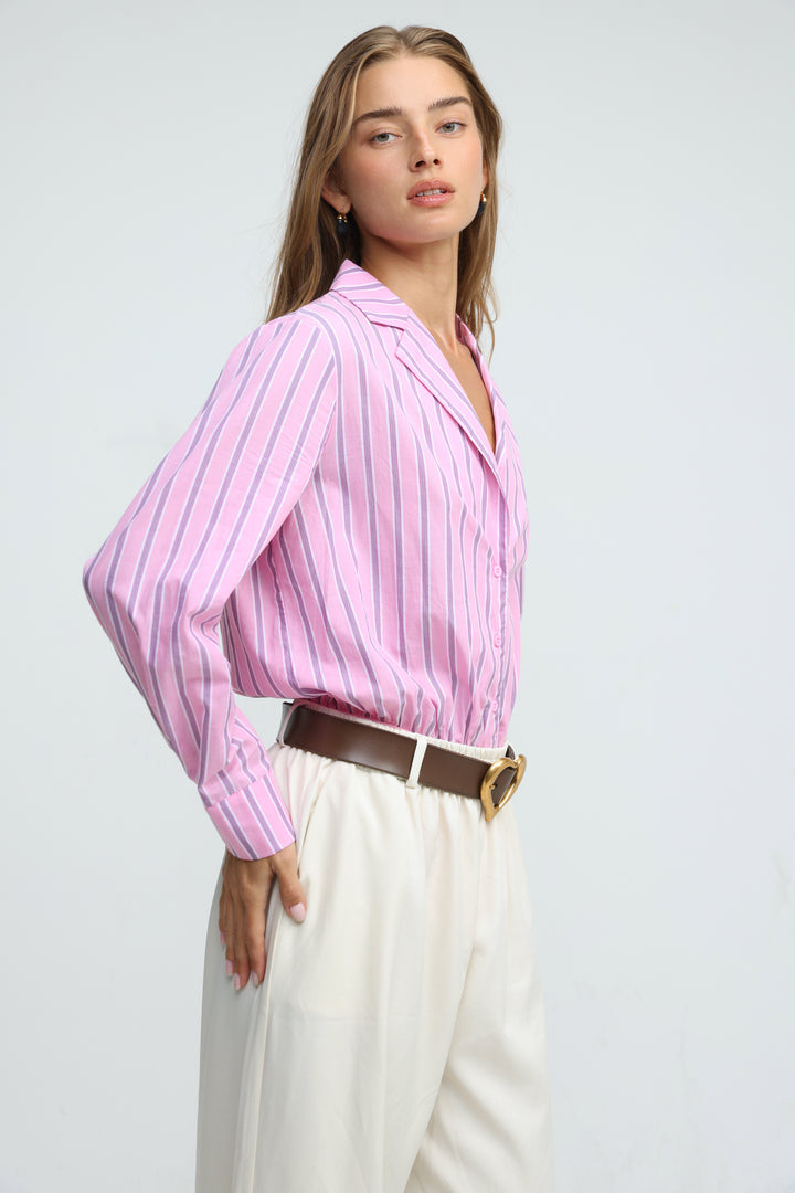 Supervisor Pink Stripes Bodysuit