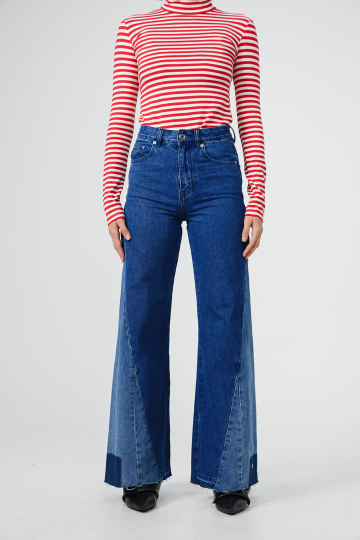 Star 501 Dark Blue Mix Wide Denim