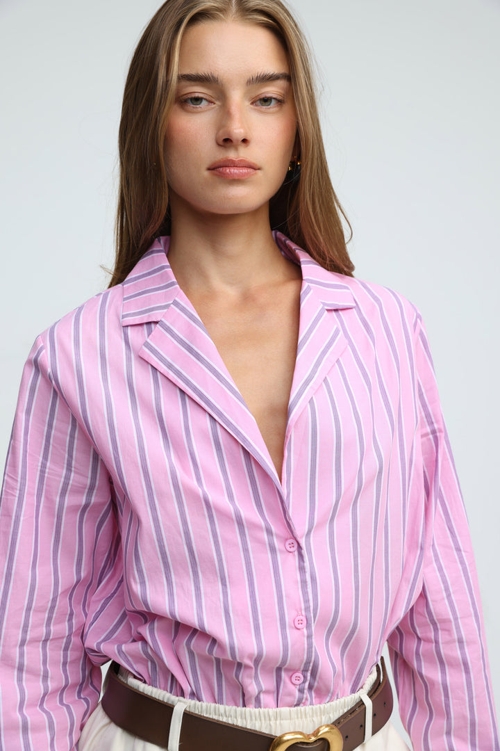 Supervisor Pink Stripes Bodysuit