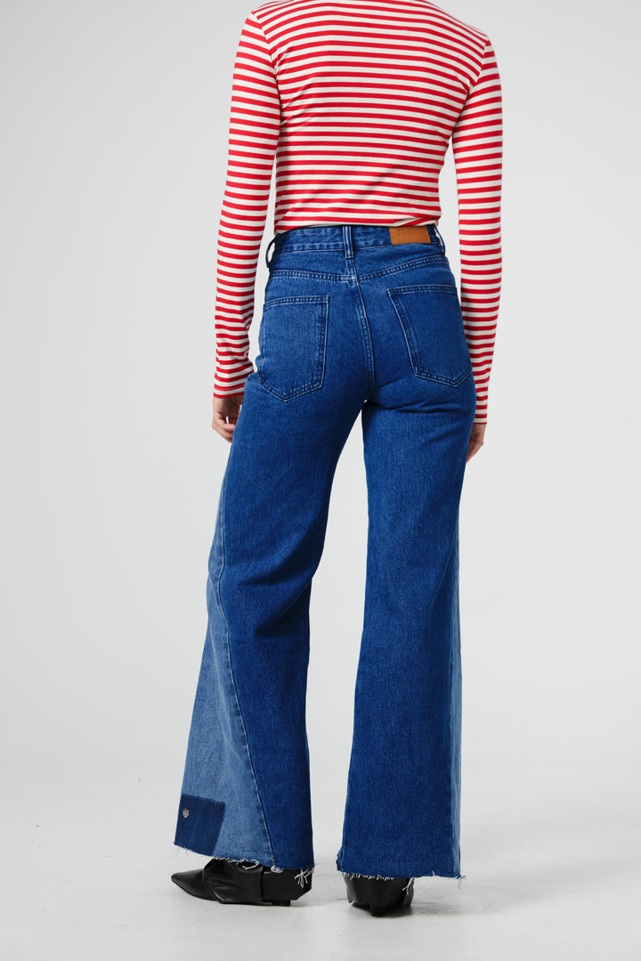 Star 501 Dark Blue Mix Wide Denim