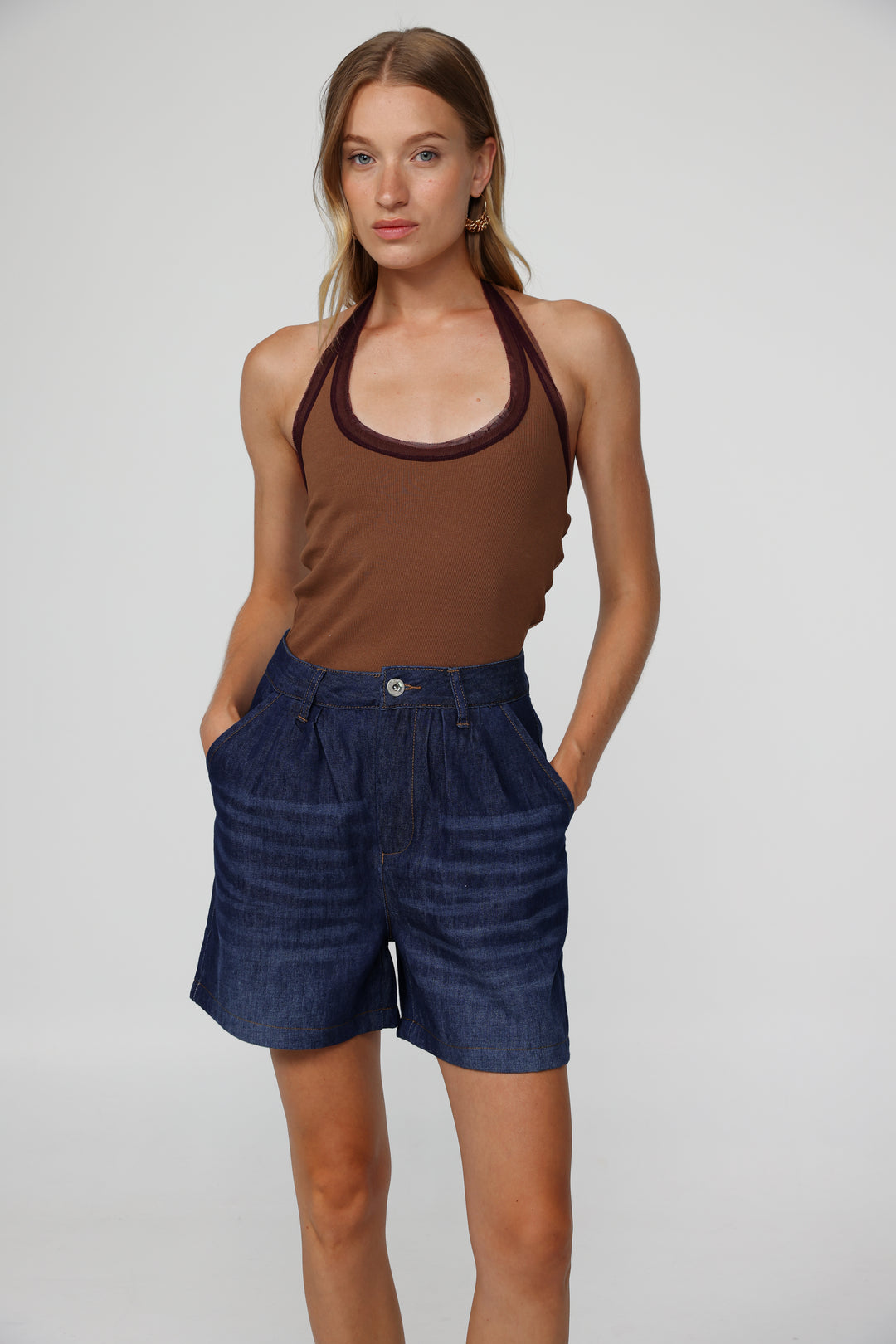 Josefine Dark Blue Denim Shorts