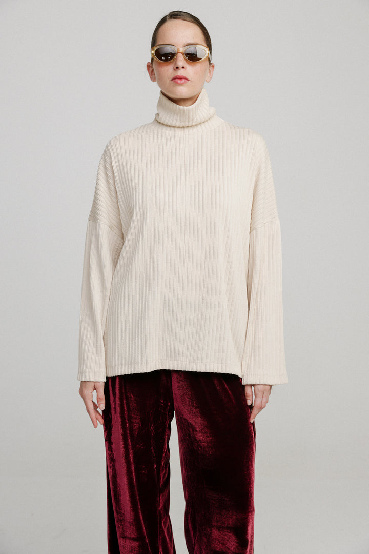 Wanted Beige Oversized Jumper